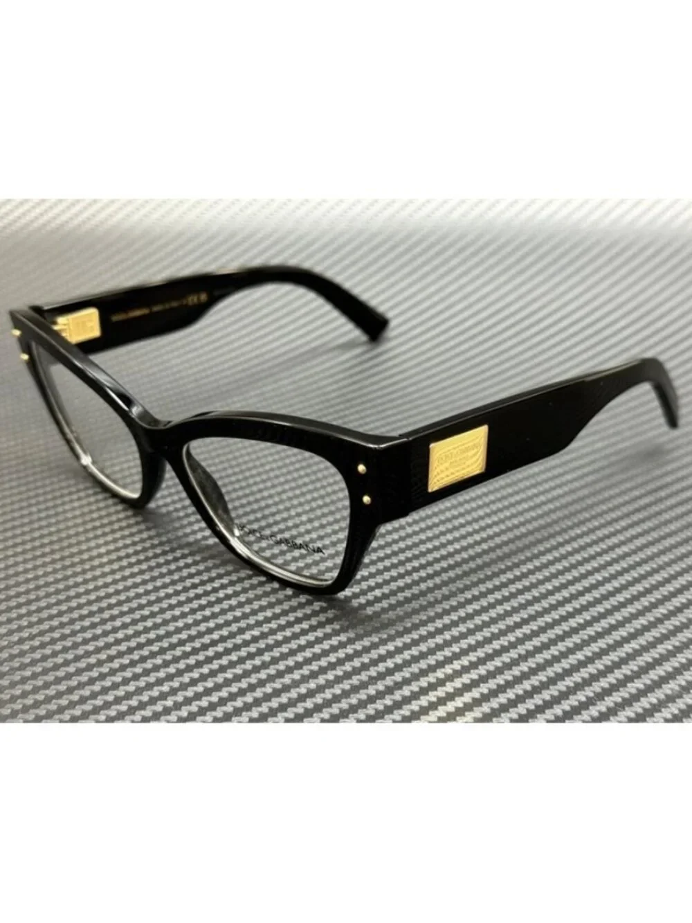 New Dolce & Gabbana Women Black/Gold Eyeglasses 54-17-140